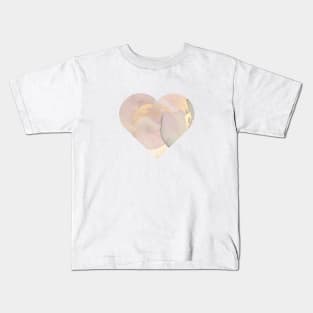 Pink and Gold Love Heart Kids T-Shirt